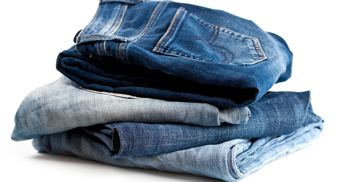 different types of jeans and denim styles flat lay fashion guide