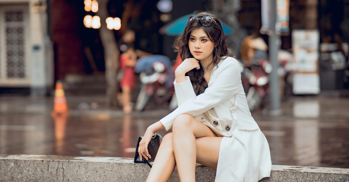 Professional woman wearing a stylish corporate outfit showing power dressing for the office