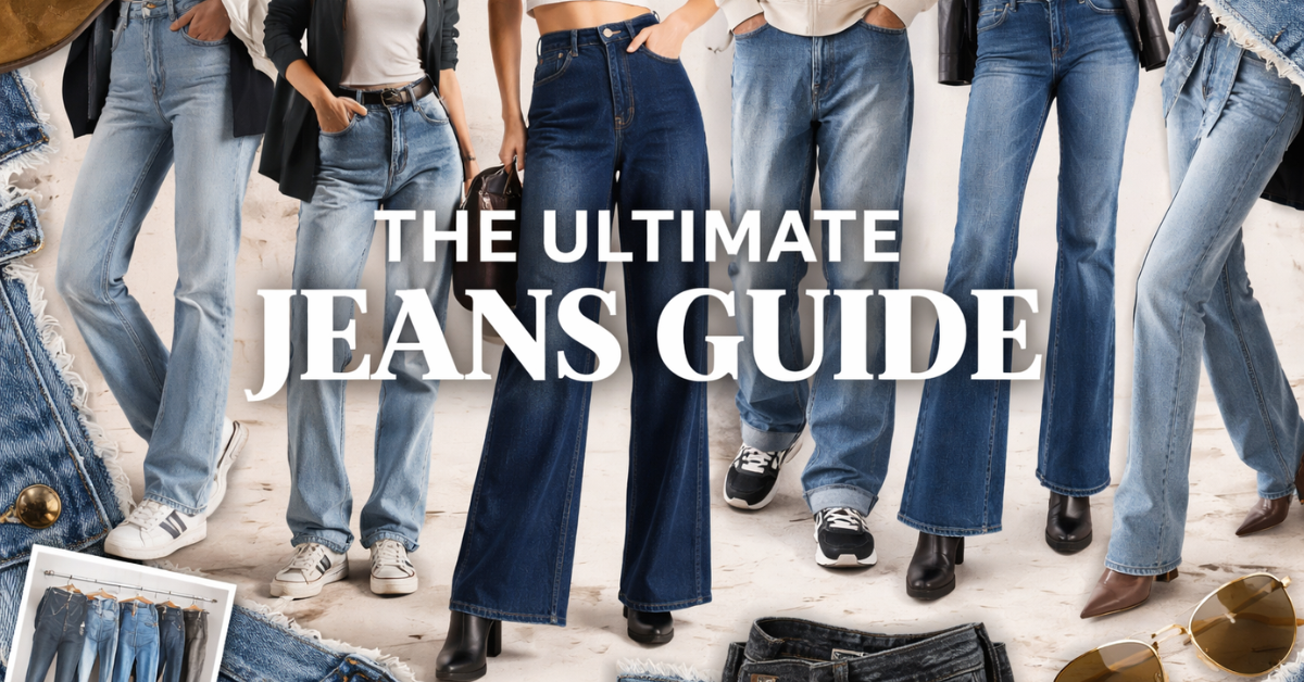 High-waisted wide-leg denim styling ideas 2026" or "Comparison of flared vs straight-leg jeans.