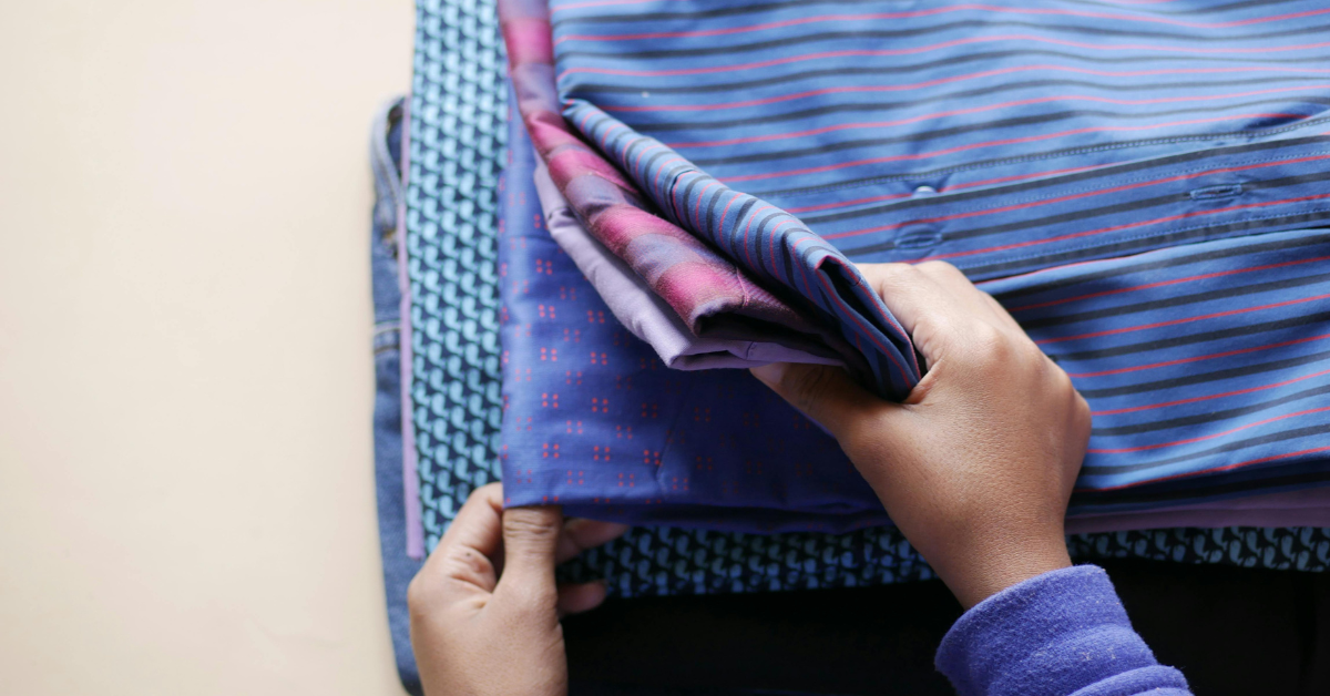 Close-up comparison of poplin and twill fabric used for shirts